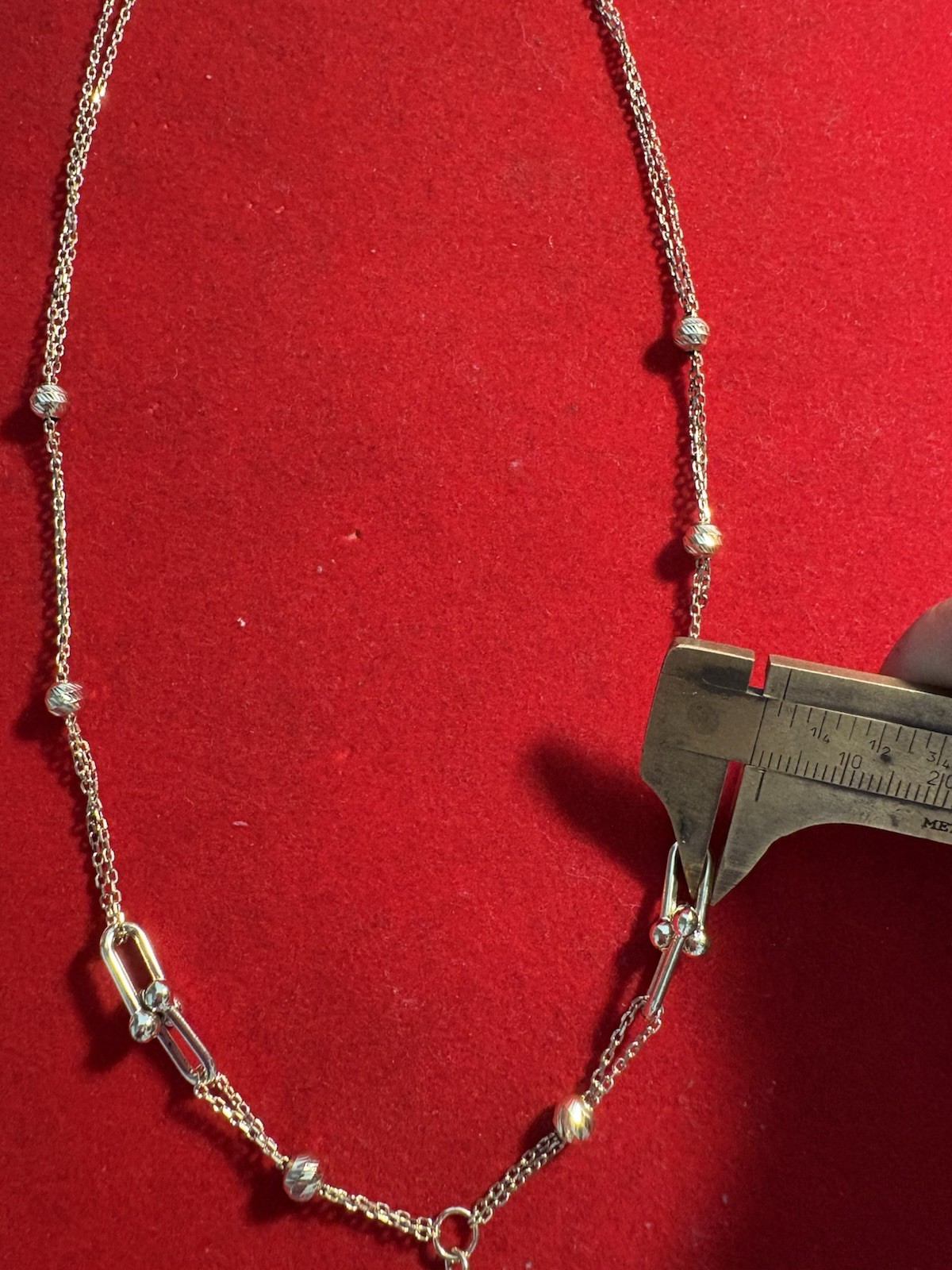14K Loop Chain Necklace w/ Heart Charm Pendant, Love Theme, No Stone ,”18 ,8.7g