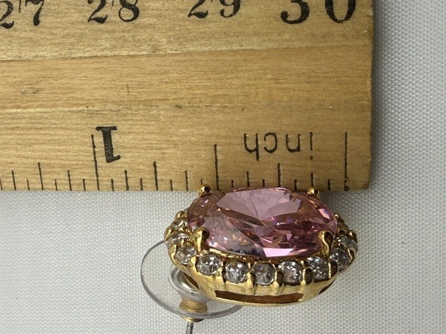 Pink and Gold Colored Ring and Earrings set – Size 8
