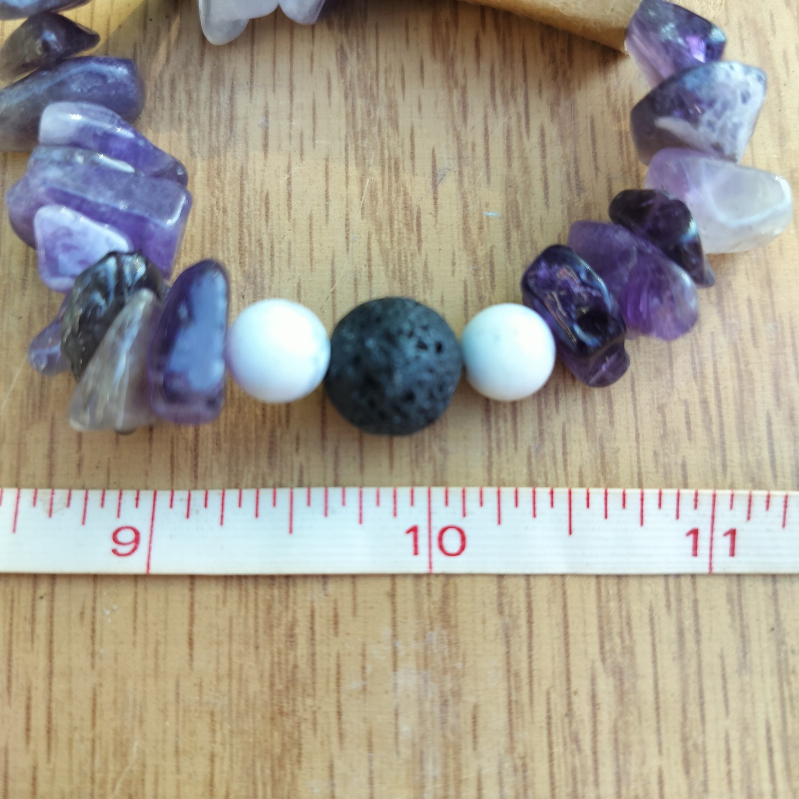 Amethyst Large Chip Lava Stone Howlite Diffuer Bracelet 5″ To 10″ Size