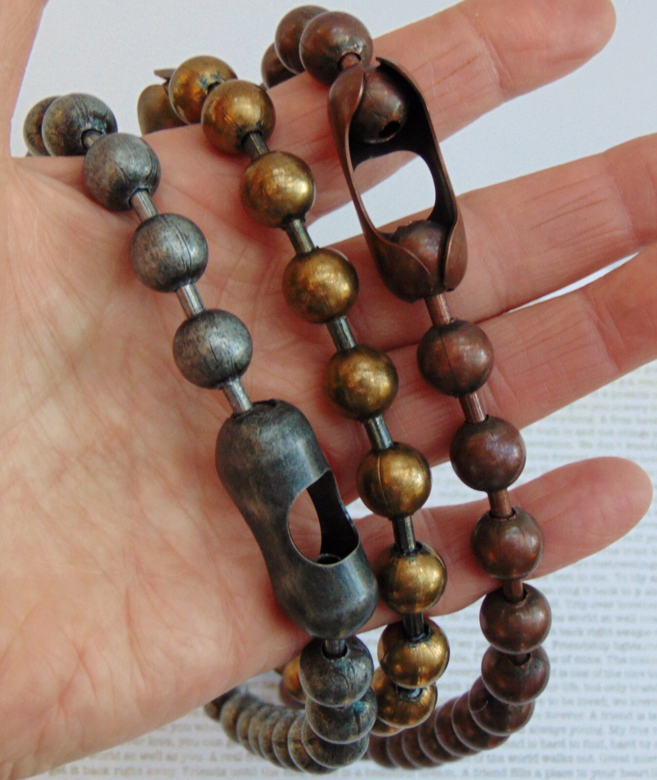 12mm CHUNKY BALL Chain Necklace NEW Colors ~ Dungeon, Medieval Brass, Mystic Red