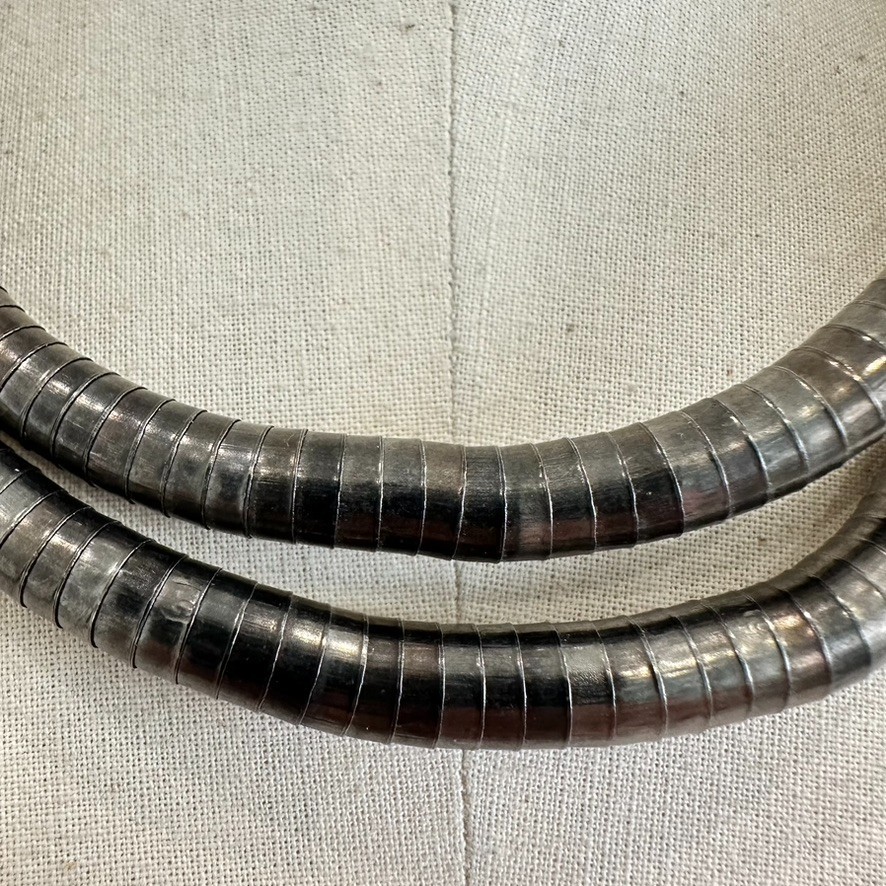 Vintage Bendable Twist Formable Snake Chain Gun Metal Necklace 35 Inch
