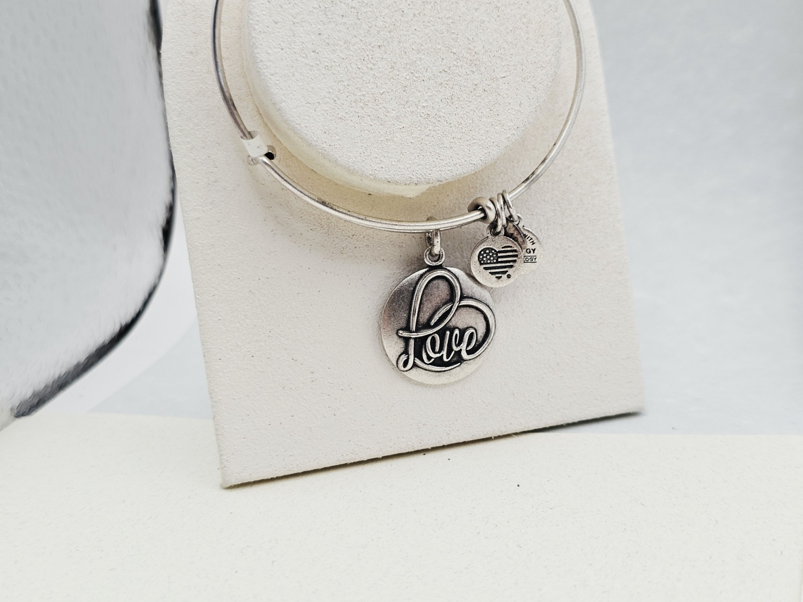 Alex & Ani “Love” & Affection Joy Bracelet Silver Bangle New P-tag