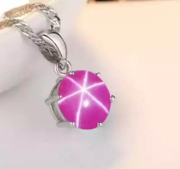 24 Ct Certified Natural Pink Star Ruby 925 Solid Silver Pendant Loose Gemstone