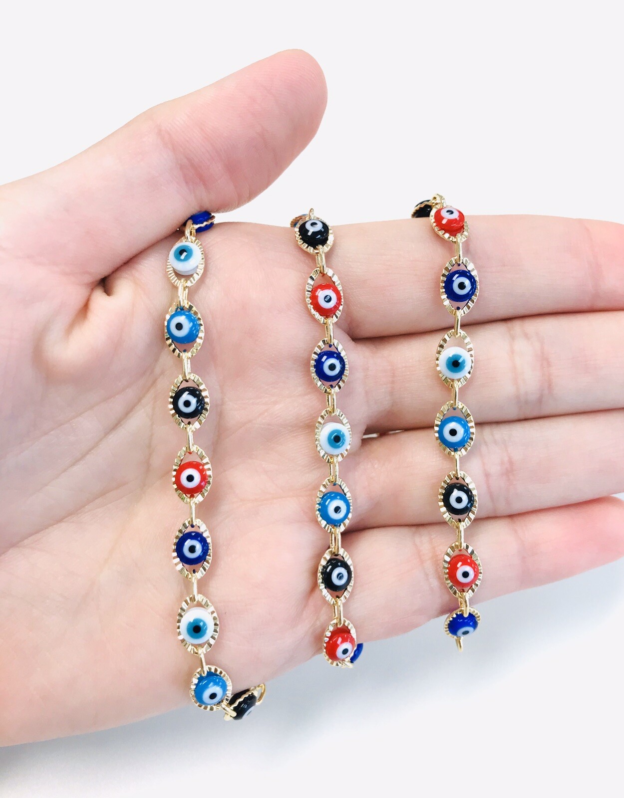 14k Gold Filled Necklace, Evil Eye, Good Luck, Cadena para el Mal de Ojo, Moda
