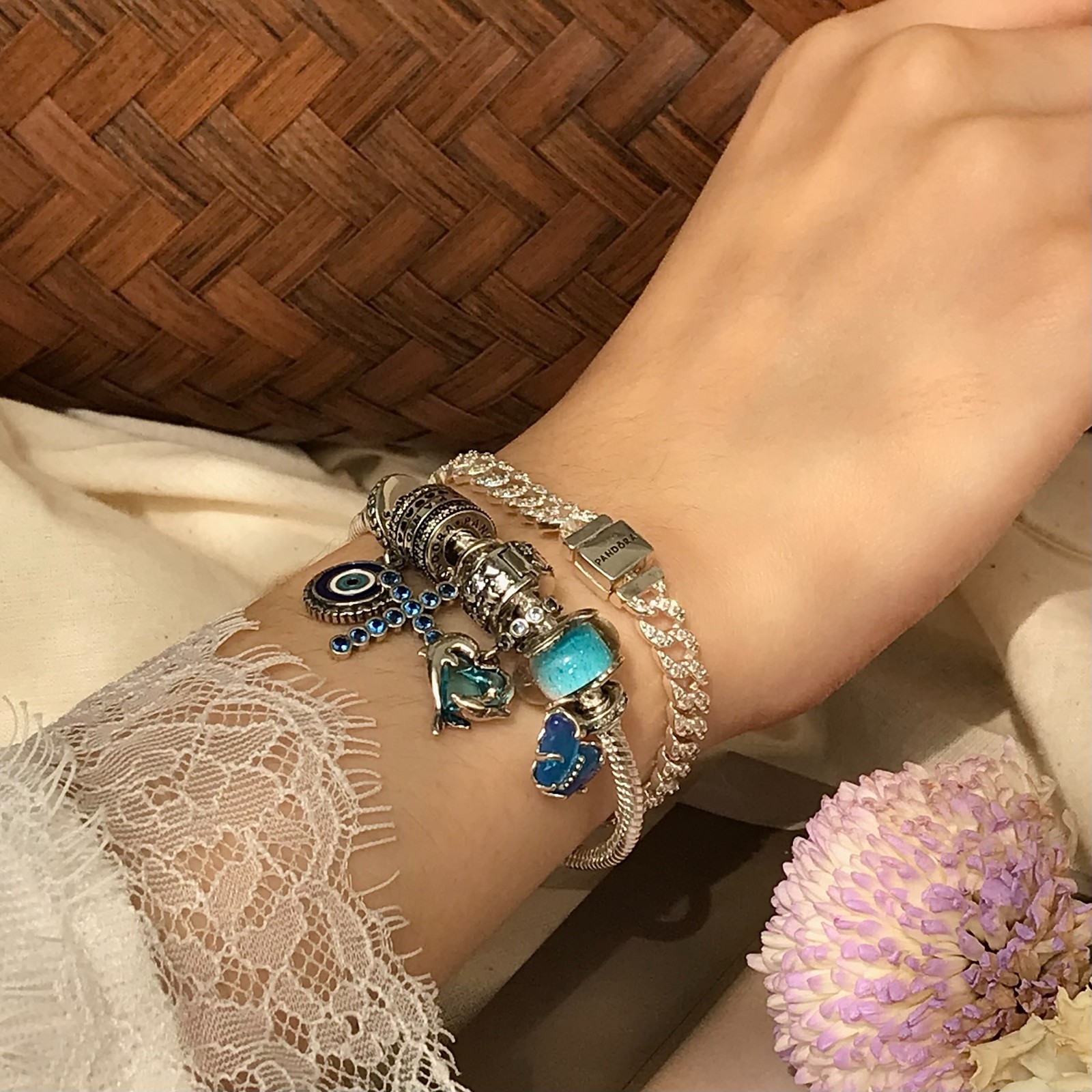 AUTHENTIC PANDORA S925 ALE TIMELESS PAVÉ CUBAN BRACELET 593008C01, 7.9 in