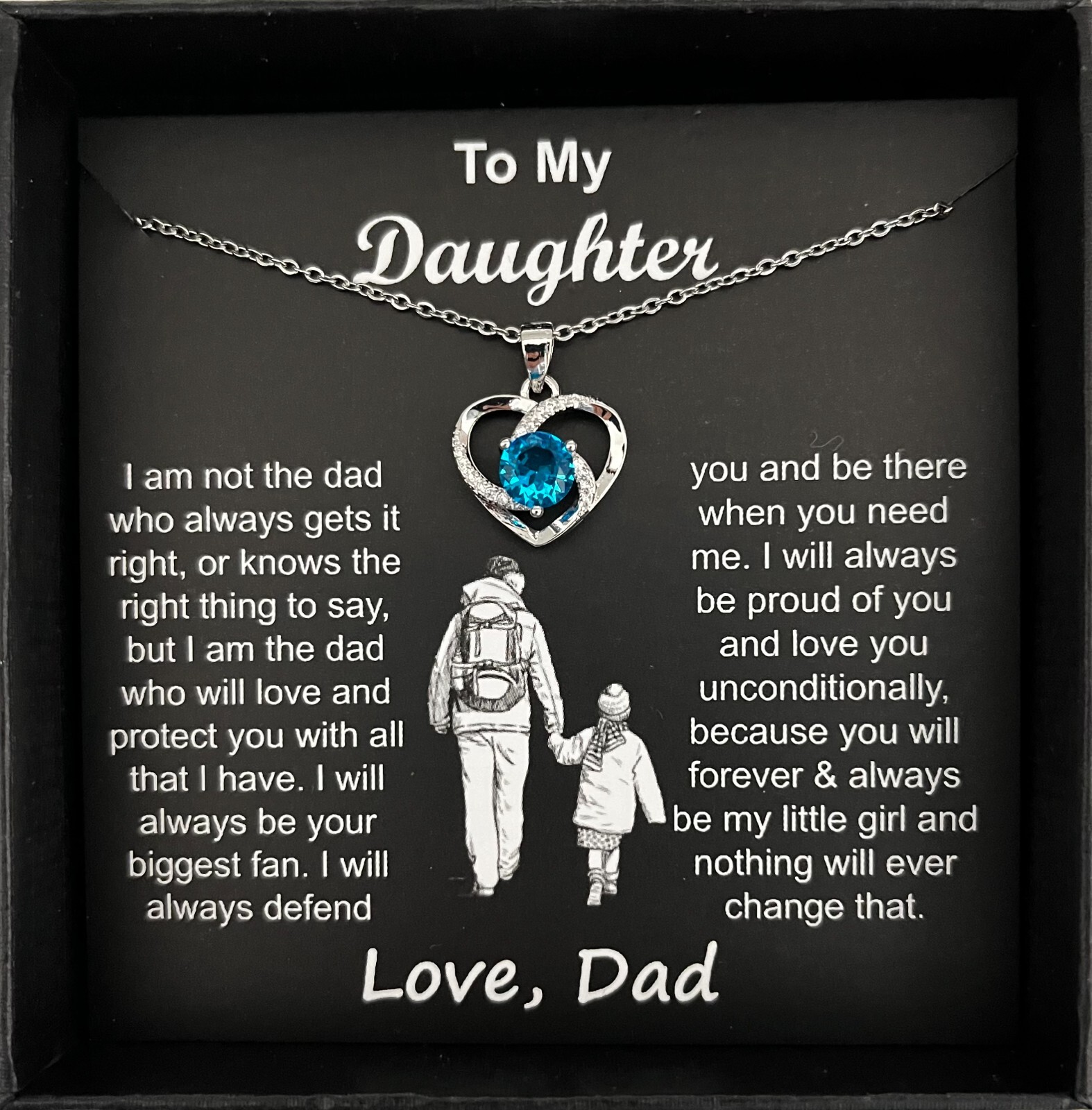 To My Daughter Necklace Father to Daughter Birthday Graduation Gift from Dad