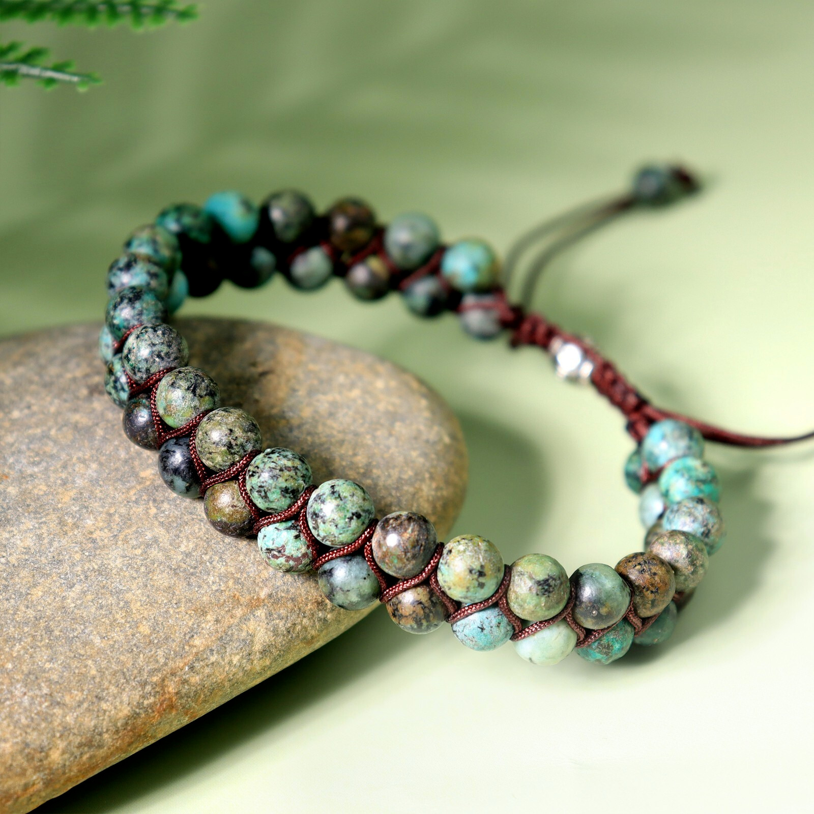 Natural African Turquoise Beaded Bracelet Healing Women Men Bracelet Handmade