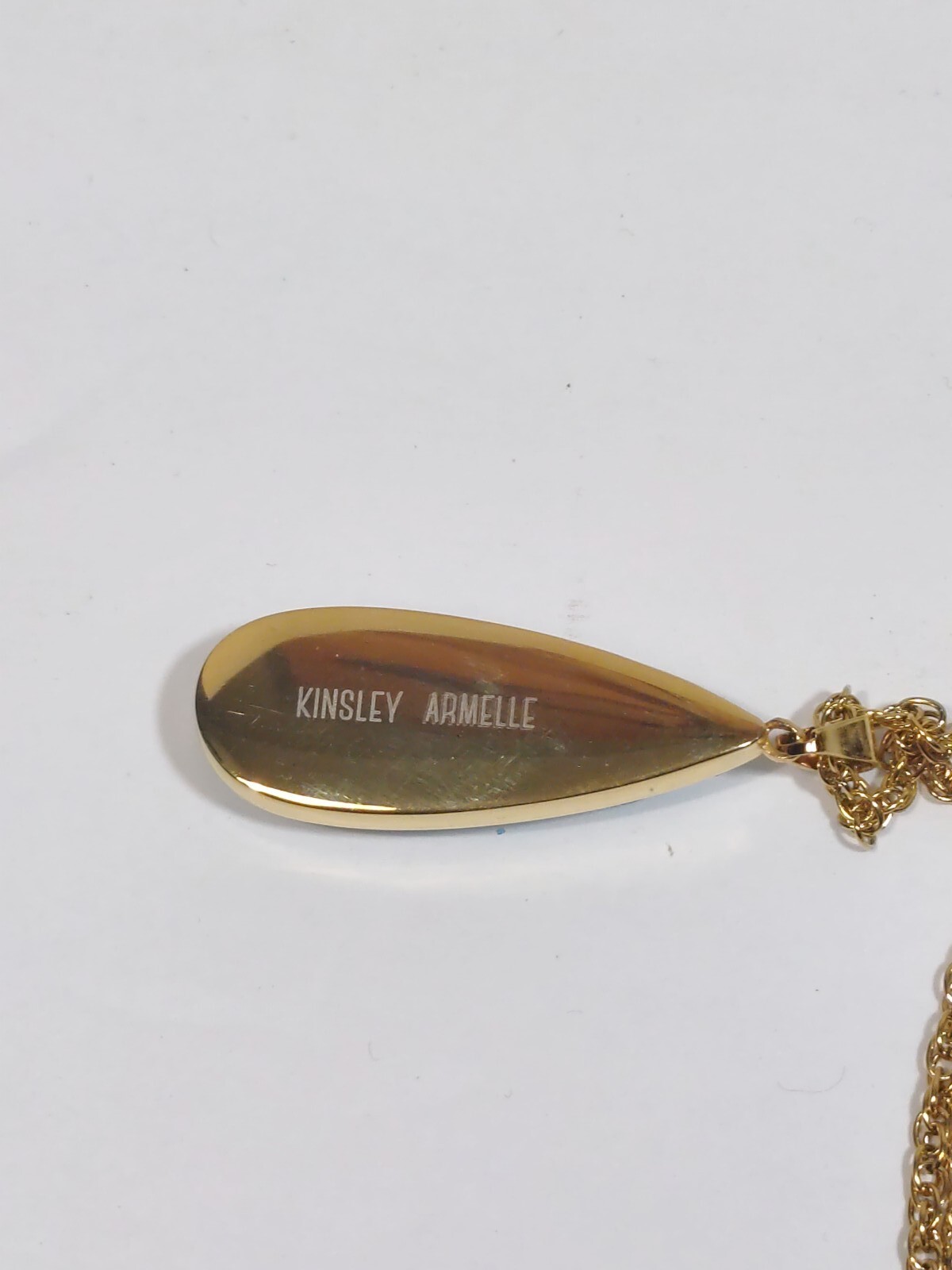 Kinsley Armelle Blue Drusy Ling Gold Tone Necklace New