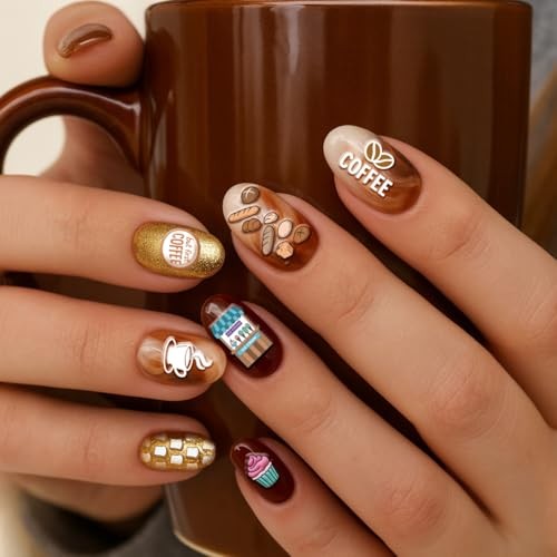 3pcs Theme Nail Stamping Plates Bakery Dessert Nail Art Stencils Beans Coffee