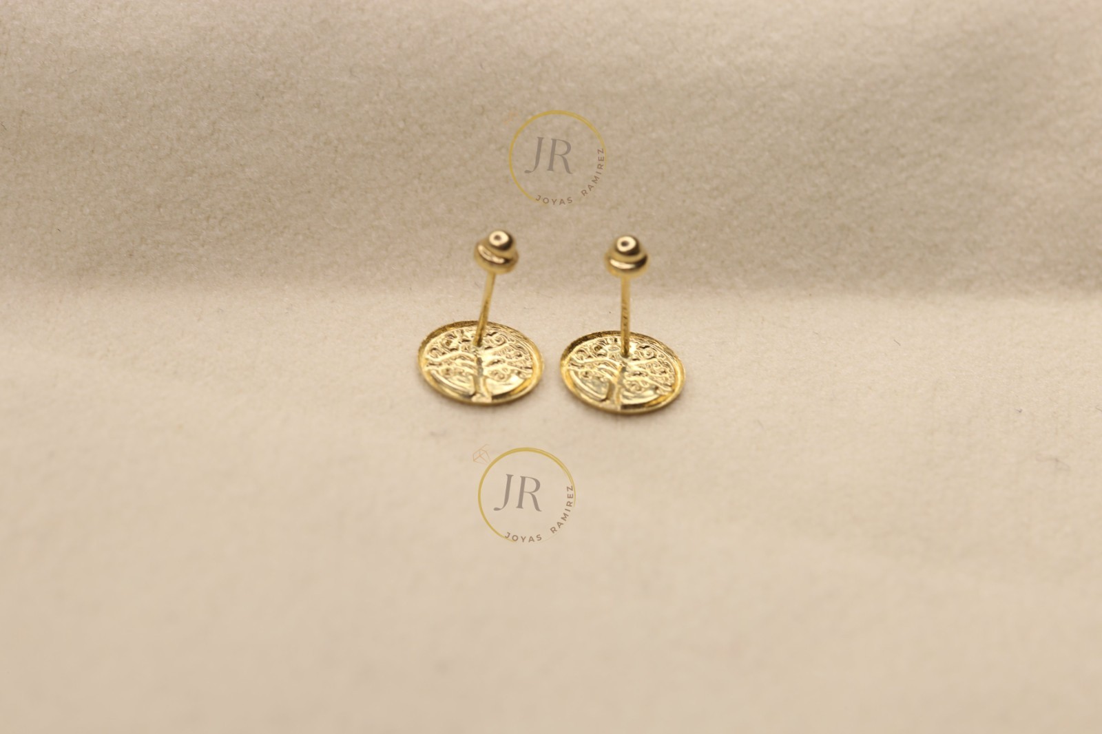 14K Yellow Gold Tree of Life Stud Earrings · Meaningful Gift for Mom.