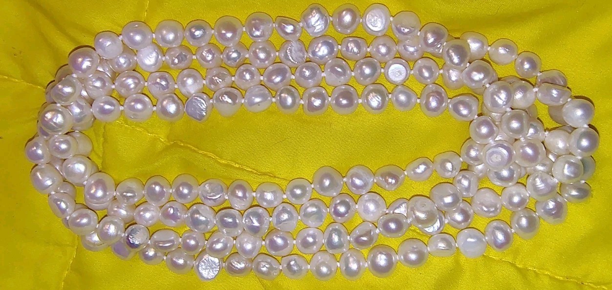 “Honora ” Vintage 100g+ Genuine Cultured F.W. Lavender Pearl 62″ Rope 169 Ct.