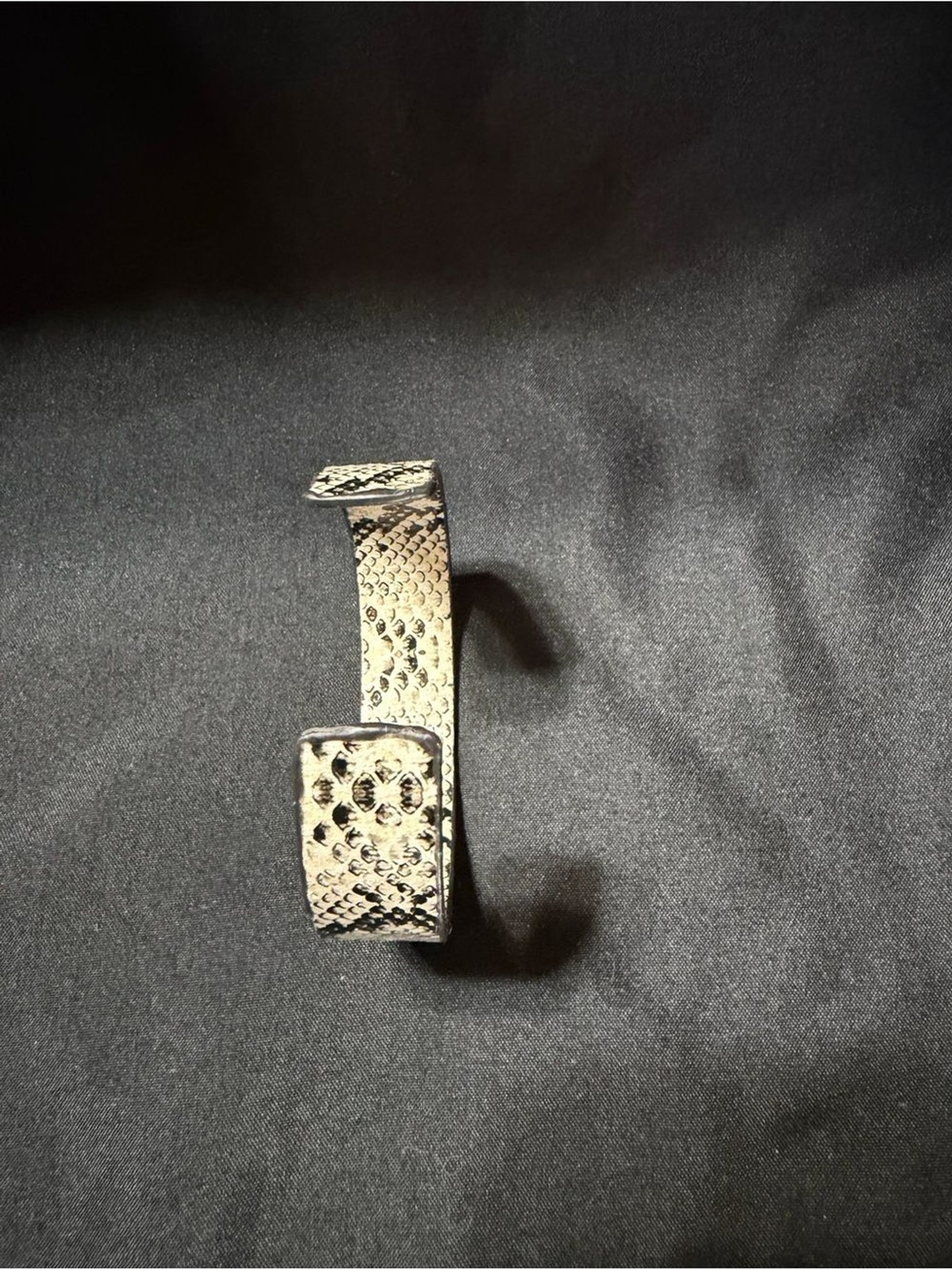 Source Unknown Black & Cream Snake-Print Cuff Bracelet