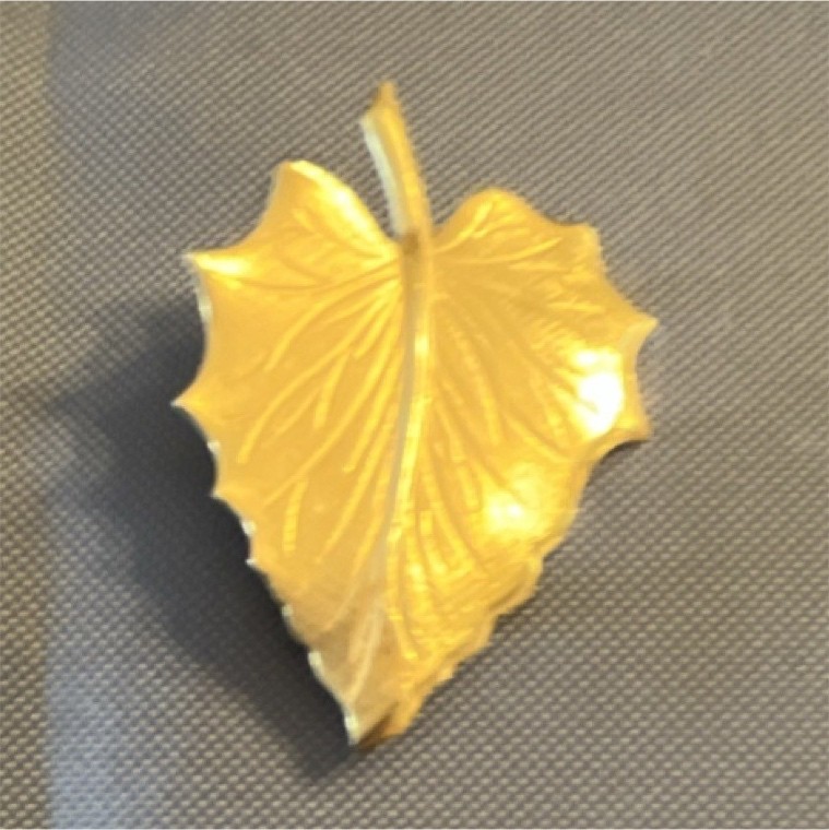 Gold Tone Metal Leaf Brooch Pin Nature Theme Approx. 1.5 in