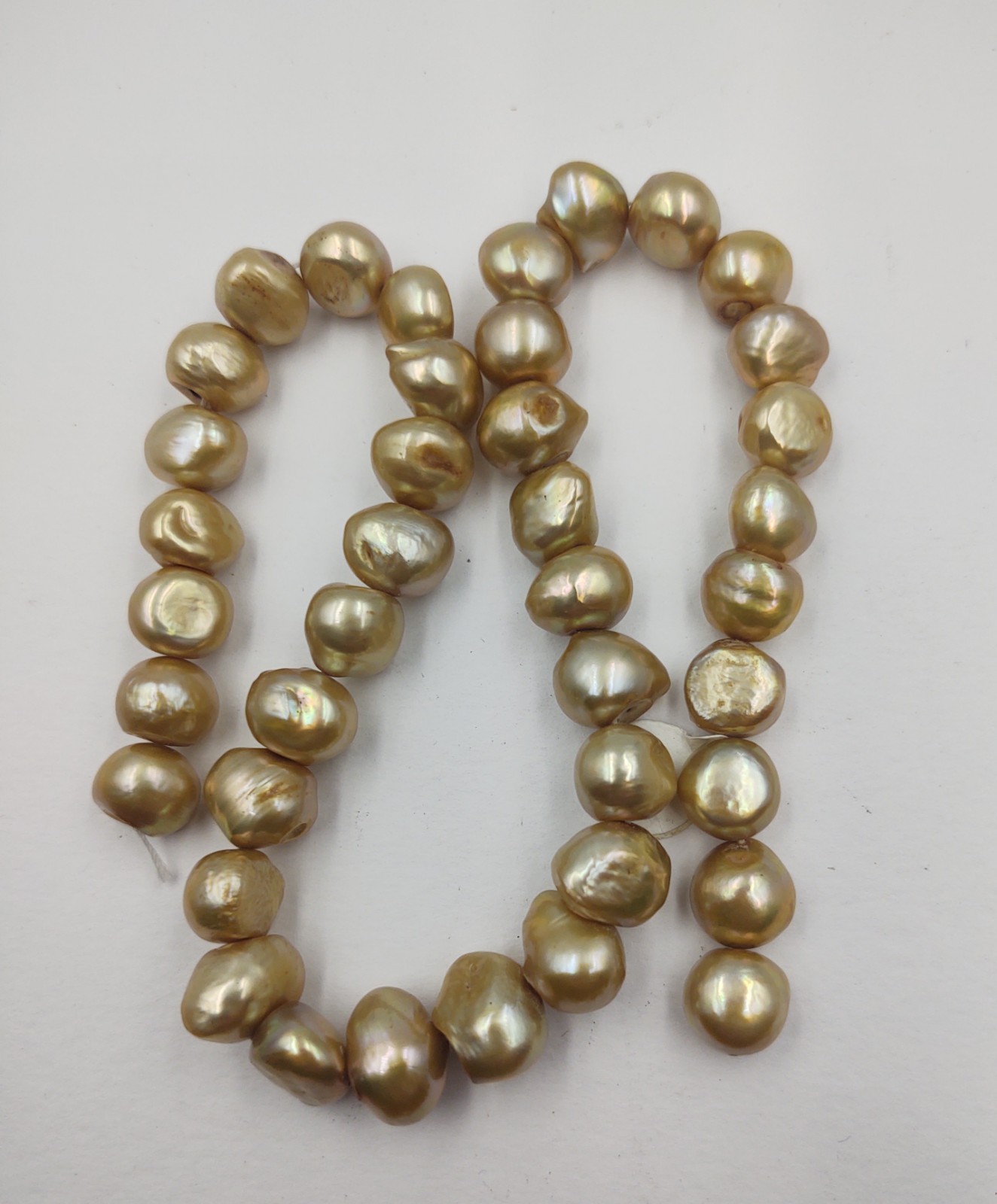 40 PCs Light Gold Color F.W. Pearls Baroque Shaped.