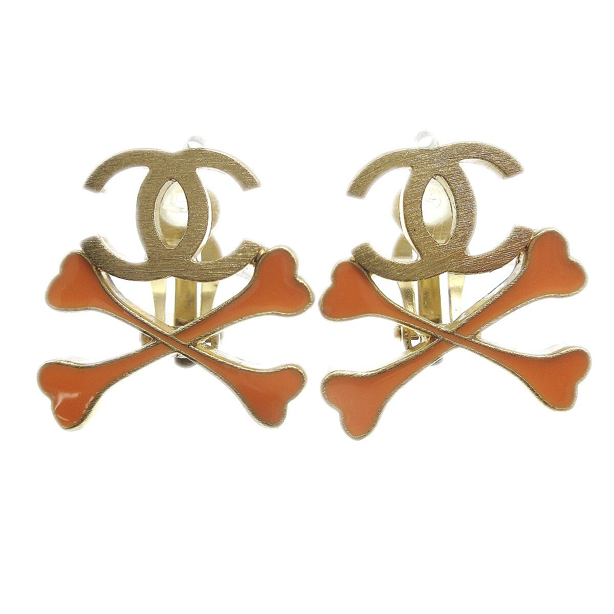 Chanel Earrings Clip-On Gold 03P 150486