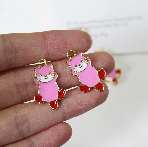40Pcs cartoon animal cute Charm earrings necklace Pendant DIY Jewelry Making