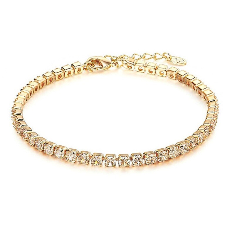 14K Gold Plated Cubic Zirconia Women’s Tennis Bracelet 6.5inches – With Dust Bag