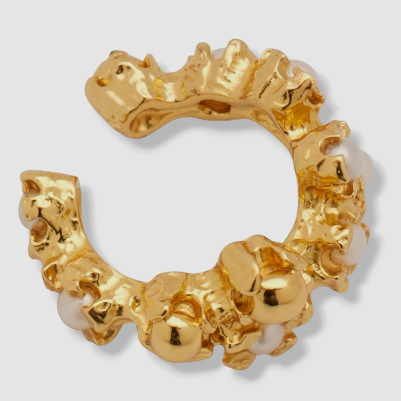 $290 Pacharee Womens 18K Yellow Gold Plated Small Floret Ear Cuff Single Earring