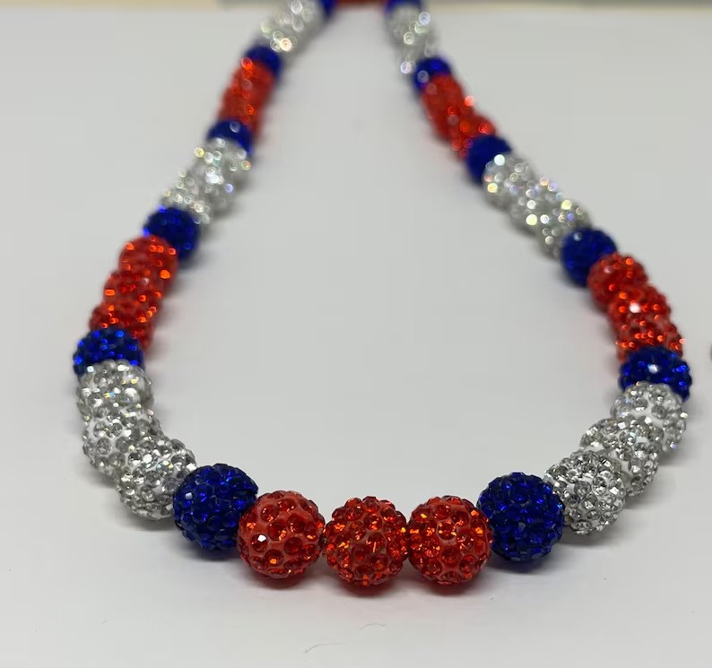 1x Baseball Bling Chain Beaded Necklace Gifts For Men Player Team Lovers 16″-20″