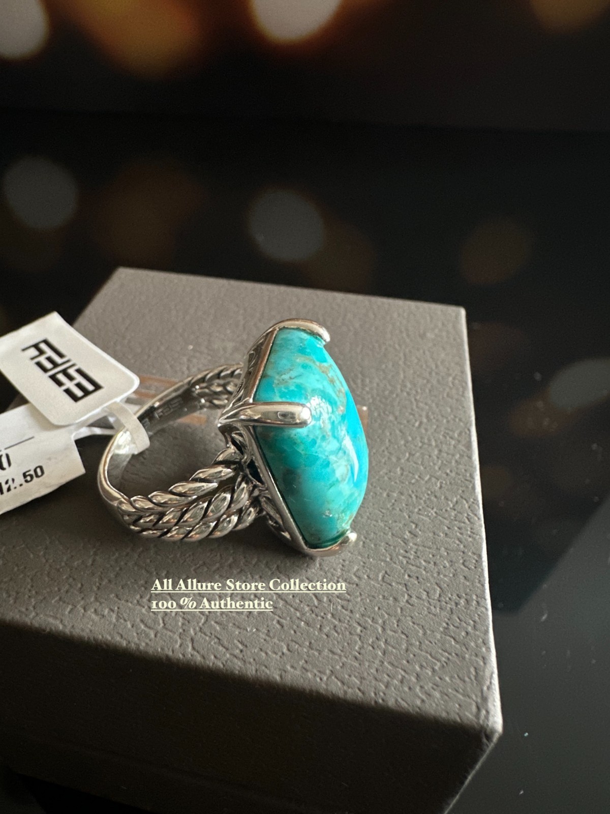 Effy ENY Sterling Silver & Turquoise Ring size 7