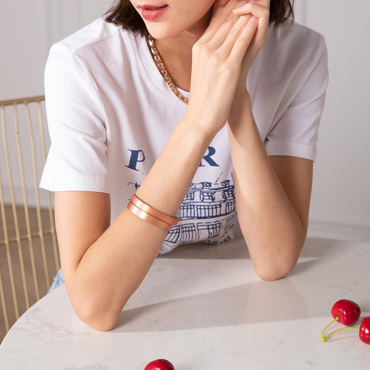 Stylish Adjustable Copper Bracelet – 99.9% Pure with Magnetic Therapy Elements