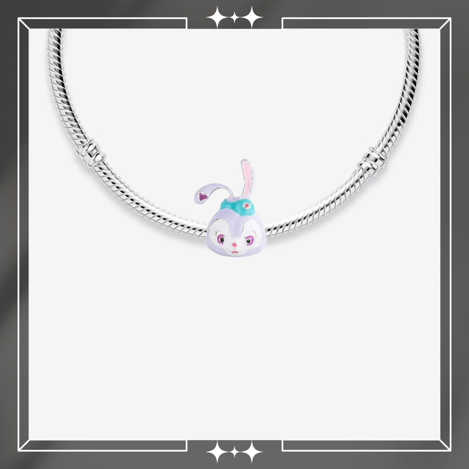 Cute Bunny Charm For Bracelet, Animal Charm, Cartoon Charm, Gift For Women