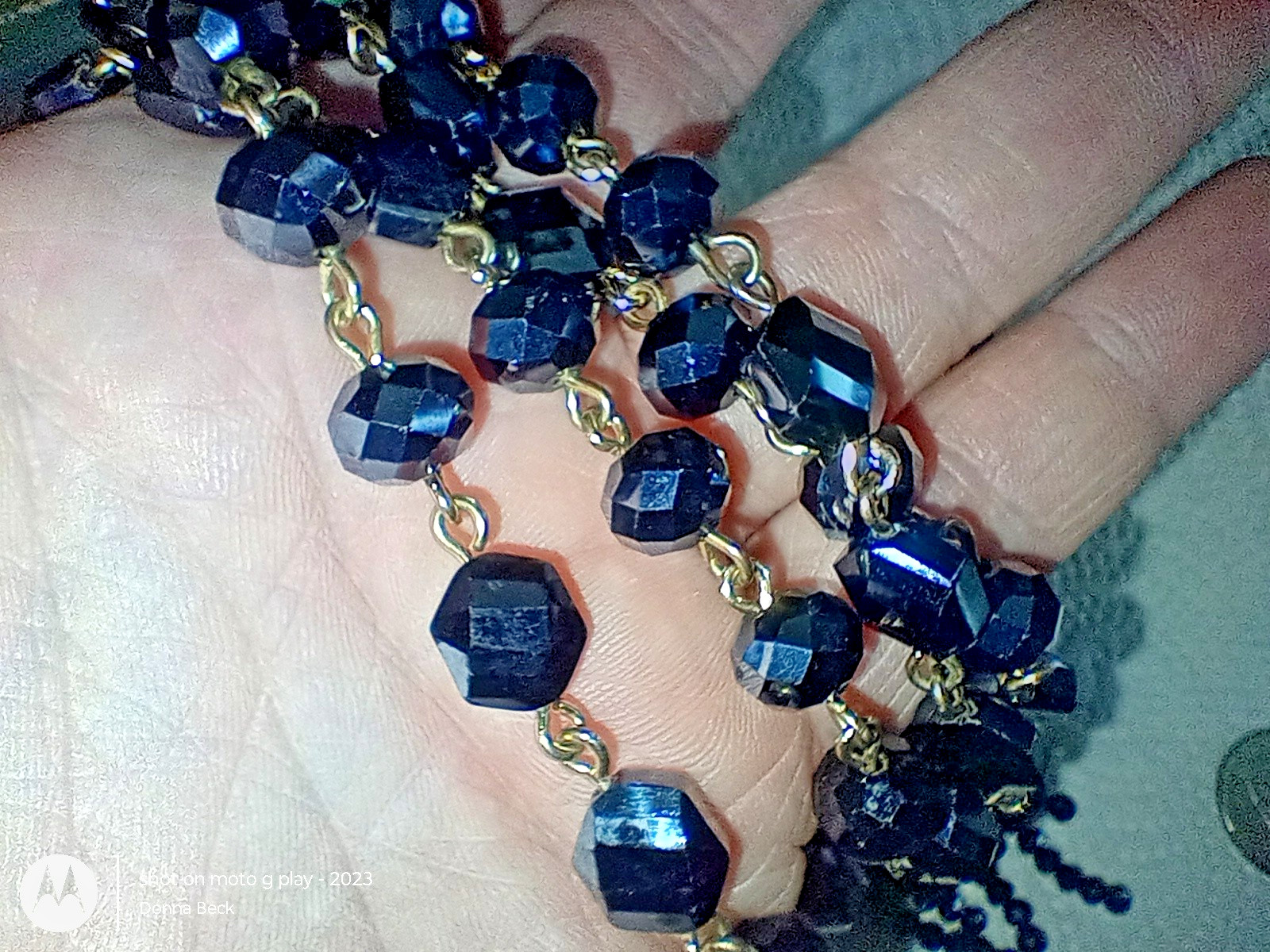 Very Beautiful Glass Beaded necklace Talbots Costume Jewelry 28 inch Tassle