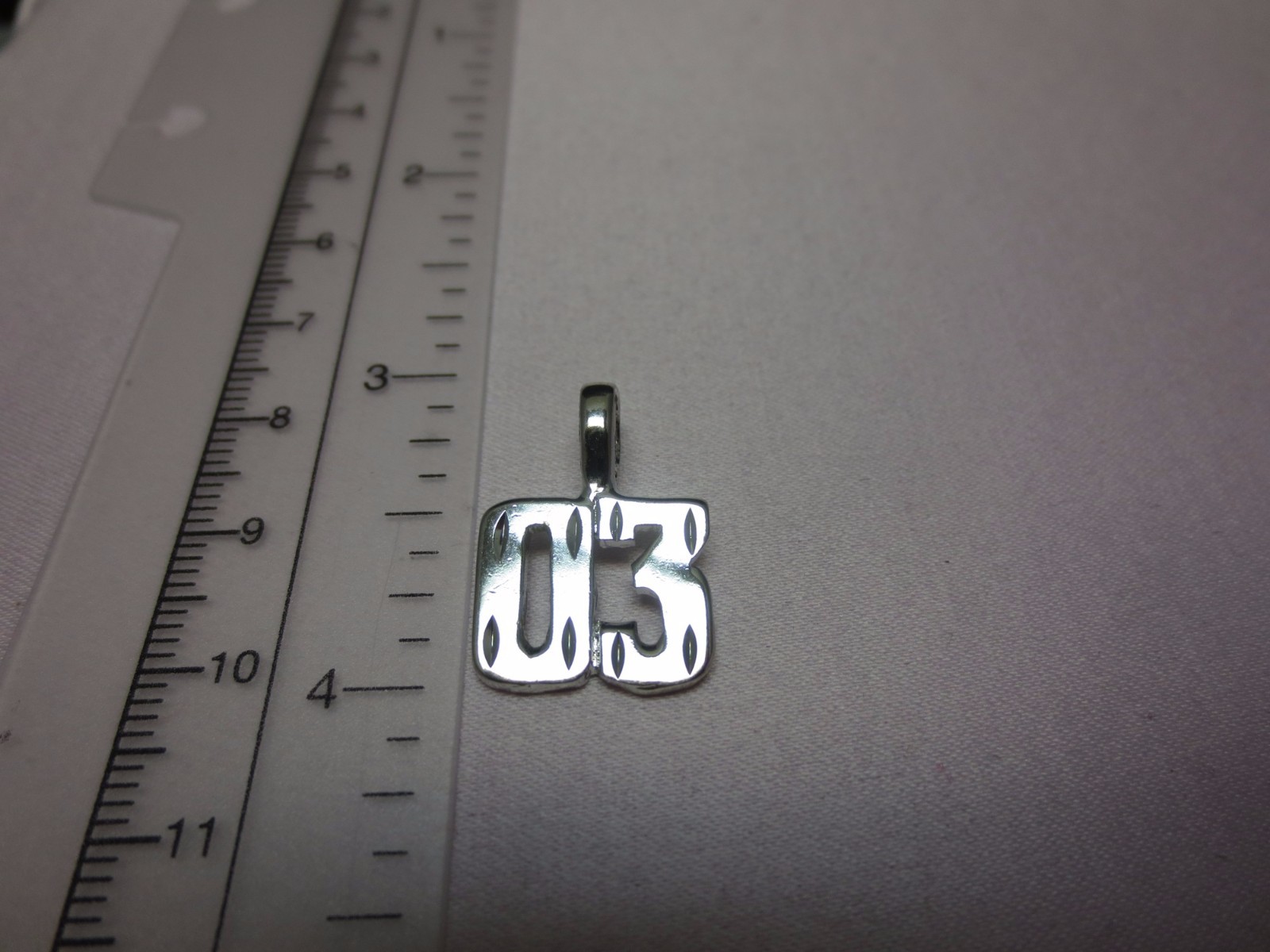 14KT WHITE GOLD EP NUMBERS 0,01,02,03,04,05,06,07,08,09,00 PENDANT CHARM