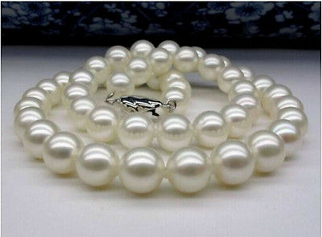 Genuine Natural 10-11mm White Real Round Pearl Necklace 17-40”