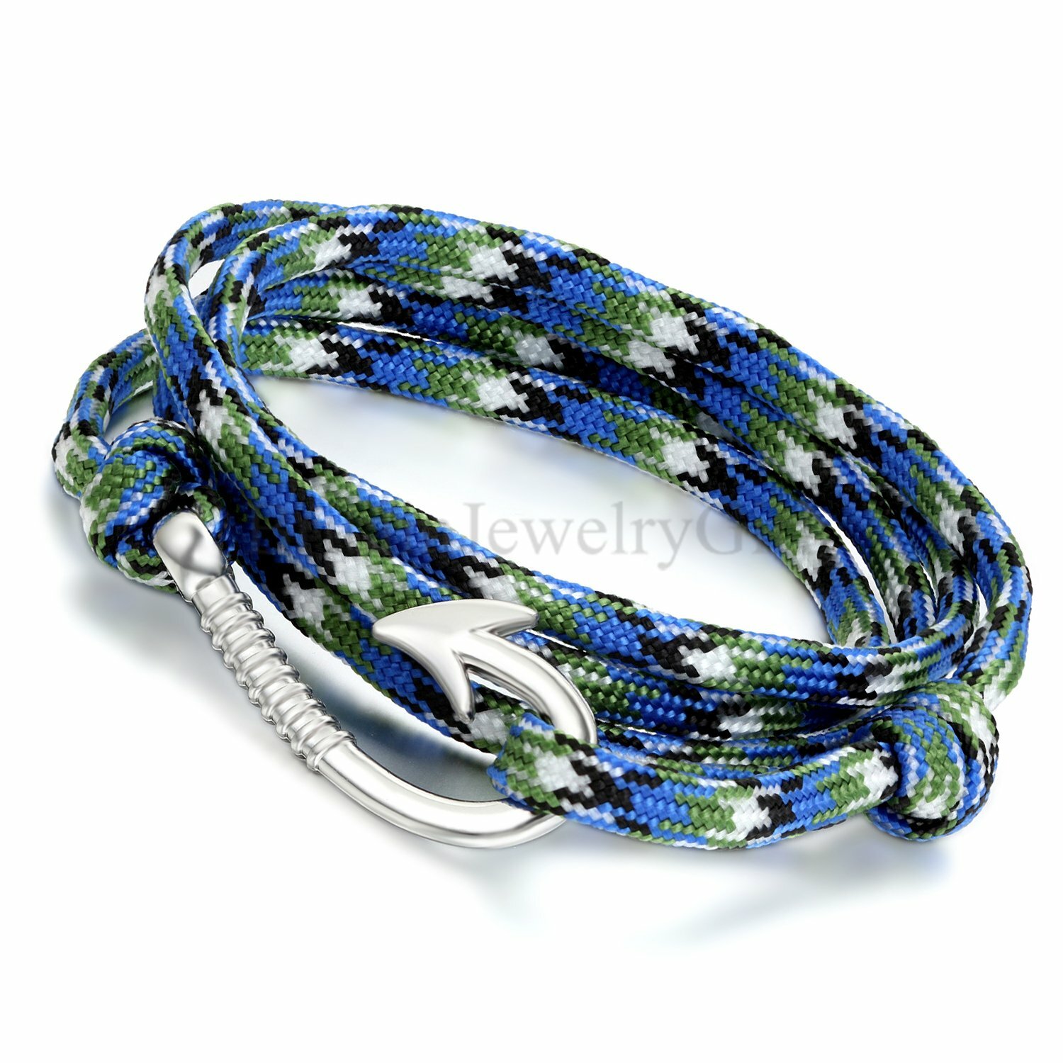 New Unisex Handcrafted Adjustable Nautical Fish Hook Multi-color Rope Bracelet