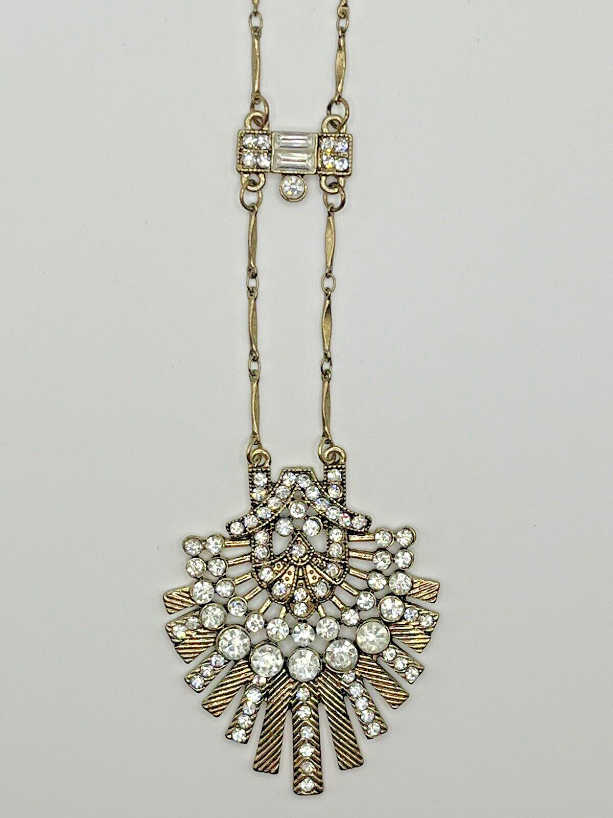 Spring Street Gold Tone Rhinestone Statement 36 inch Necklace