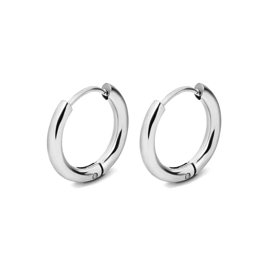 Continuous Mini Hoop Earrings 8mm 10mm 12mm 14mm 16mm Sterling Silver 925 Pair