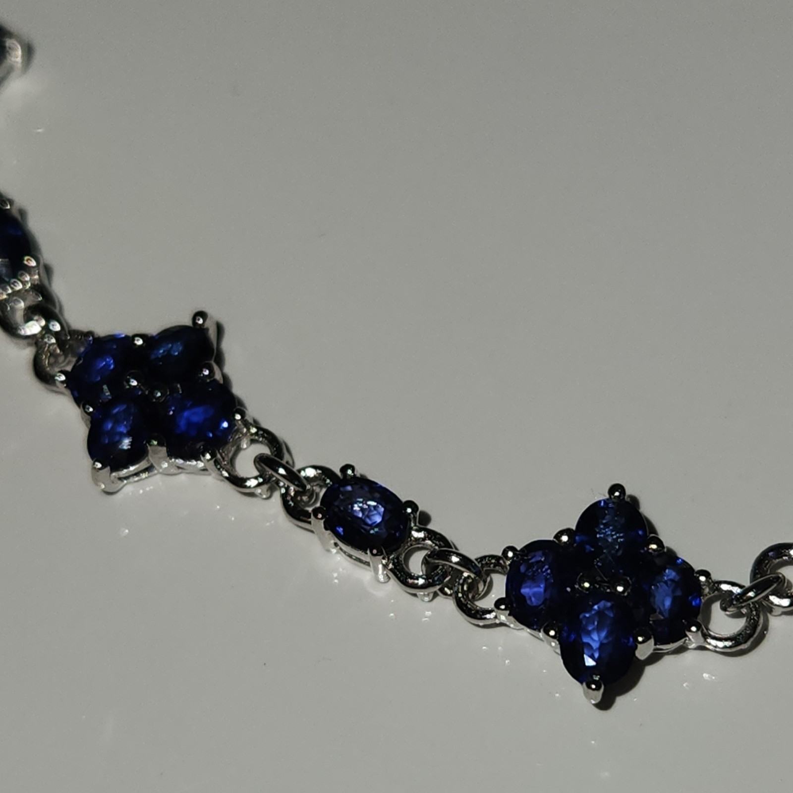 5.41ct Sri Lankan Sapphire Sterling Silver Bracelet