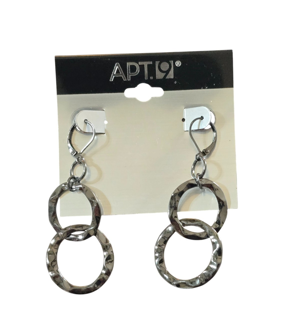Apt. 9 Women’s Trendy Gunmetal Leverback Dangle Earrings NWT