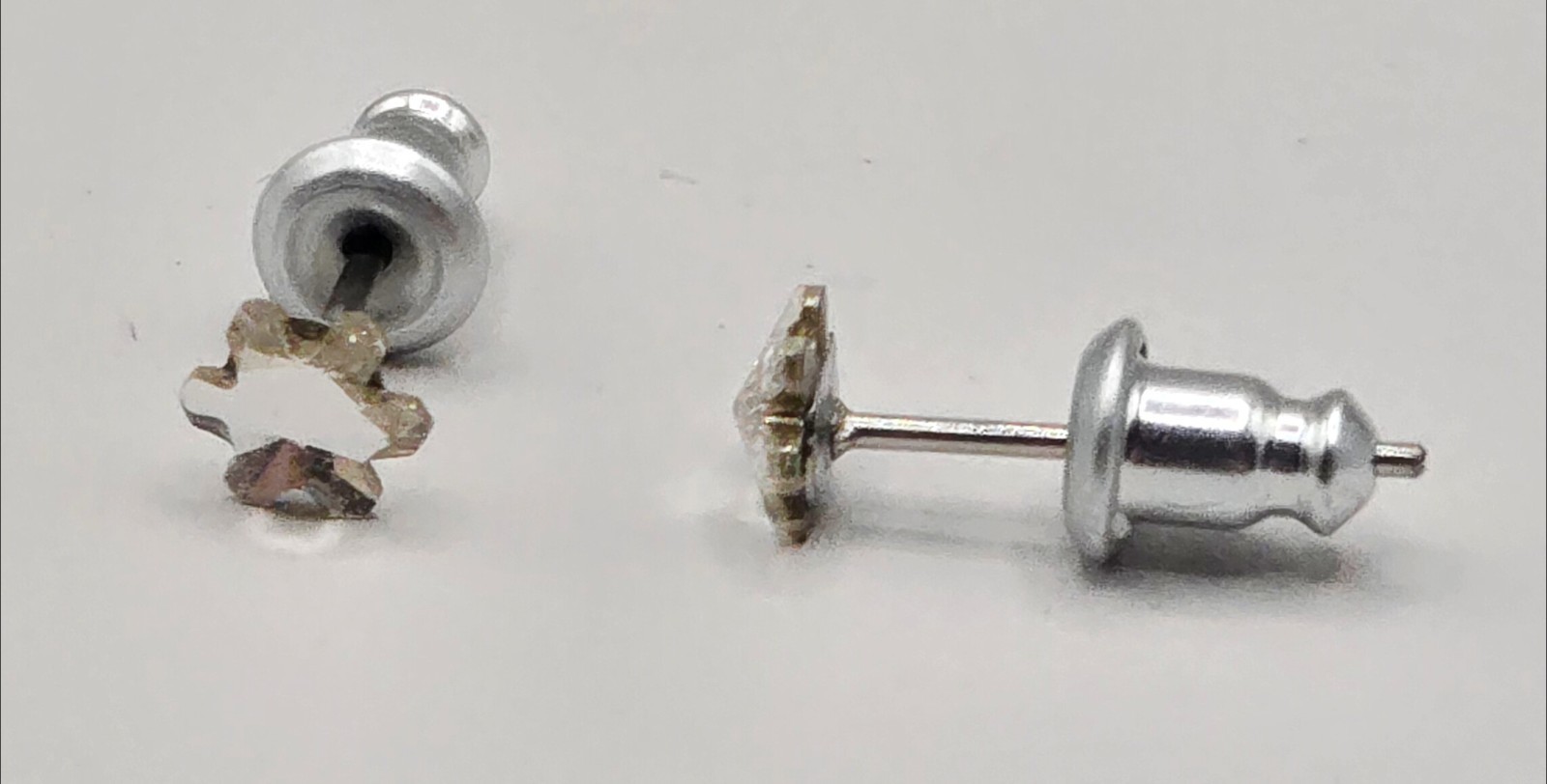 Silver Flower Stud Earrings 5mm Crystal Made with Swarovski Elements