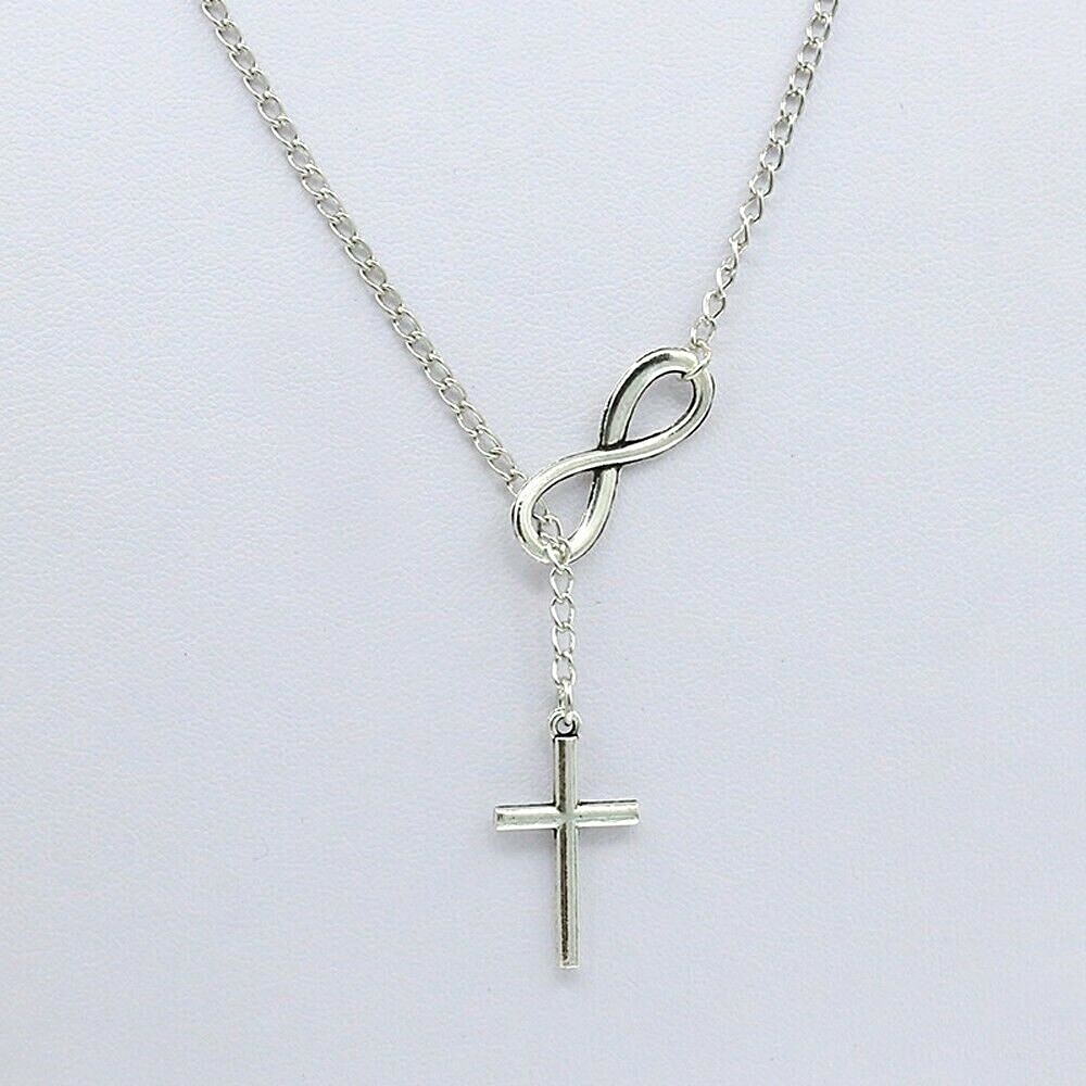 INFINITY CROSS 3/4″ x 1-3/8″ with 20″ Chain Necklace