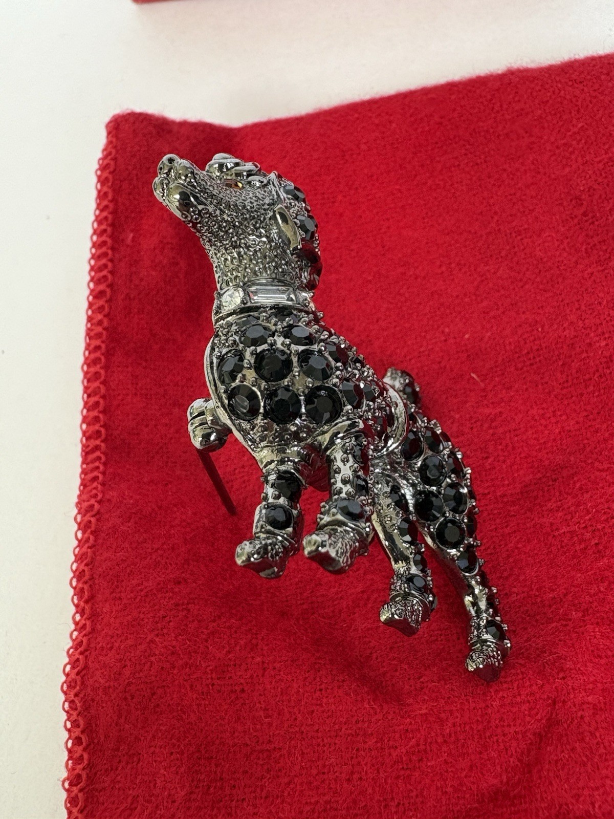 KJL Kenneth Jay Lane Rhinestone Poodle Brooch Pin – Complete Set w/ Box & Book