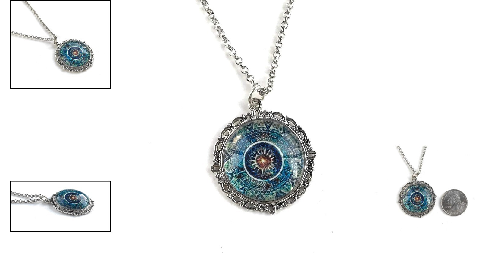 Stunning Blue Mandala Necklace – Artisan Handmade Jewelry for Special Occasions