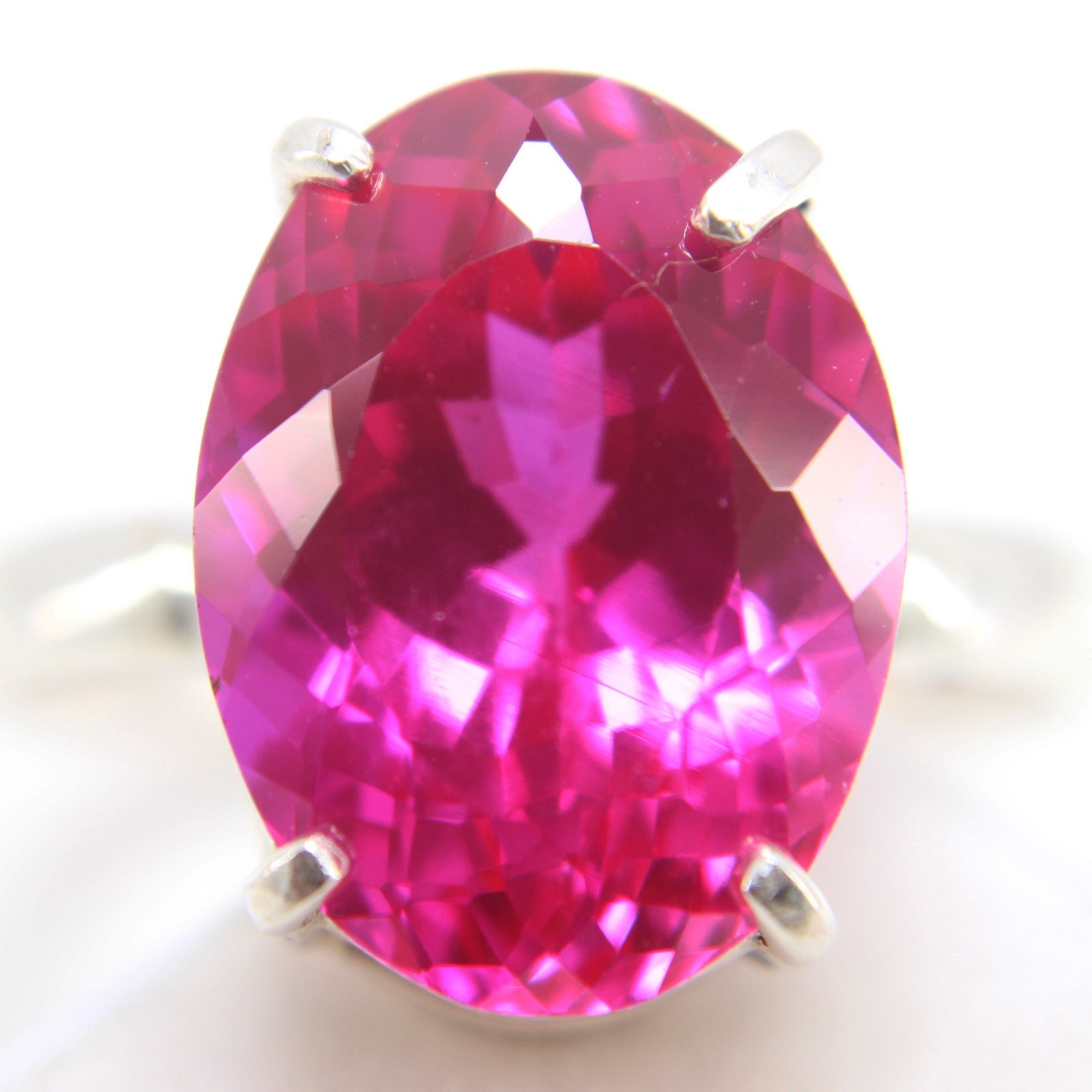 5.54 Gms Certified Natural Pink Sapphire Oval Silver 925 Ring Gift For Her