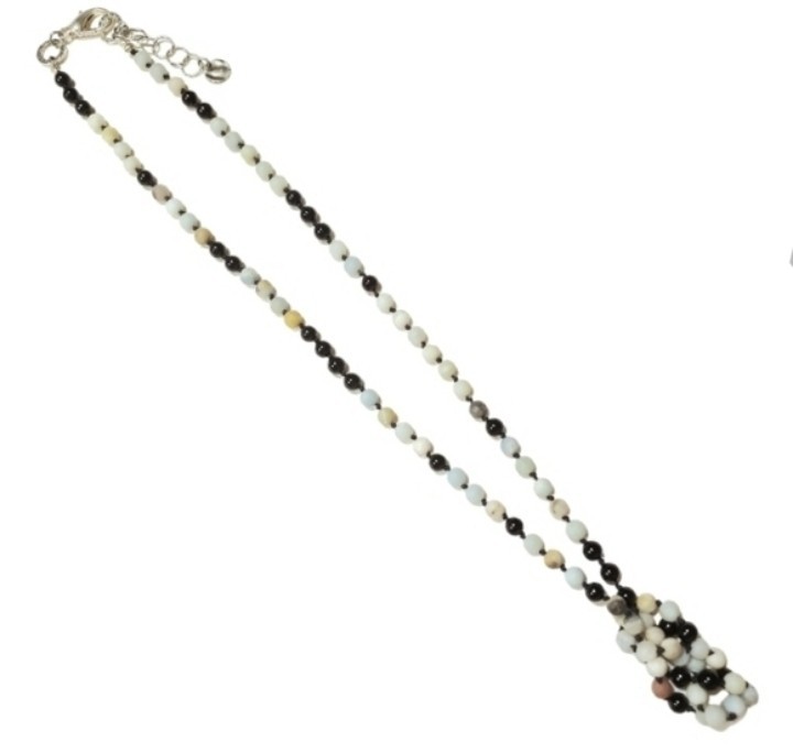 Amazonite Long Beautiful Faceted Knotted Necklace