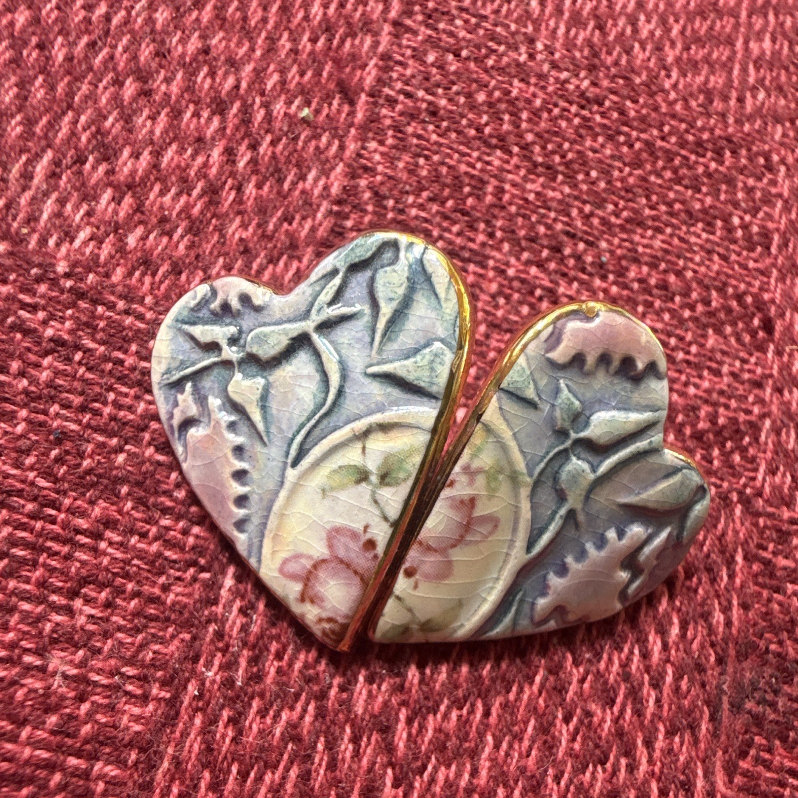 Vintage artisan ceramic handcrafted earrings for pieced ears. Beautiful colors.