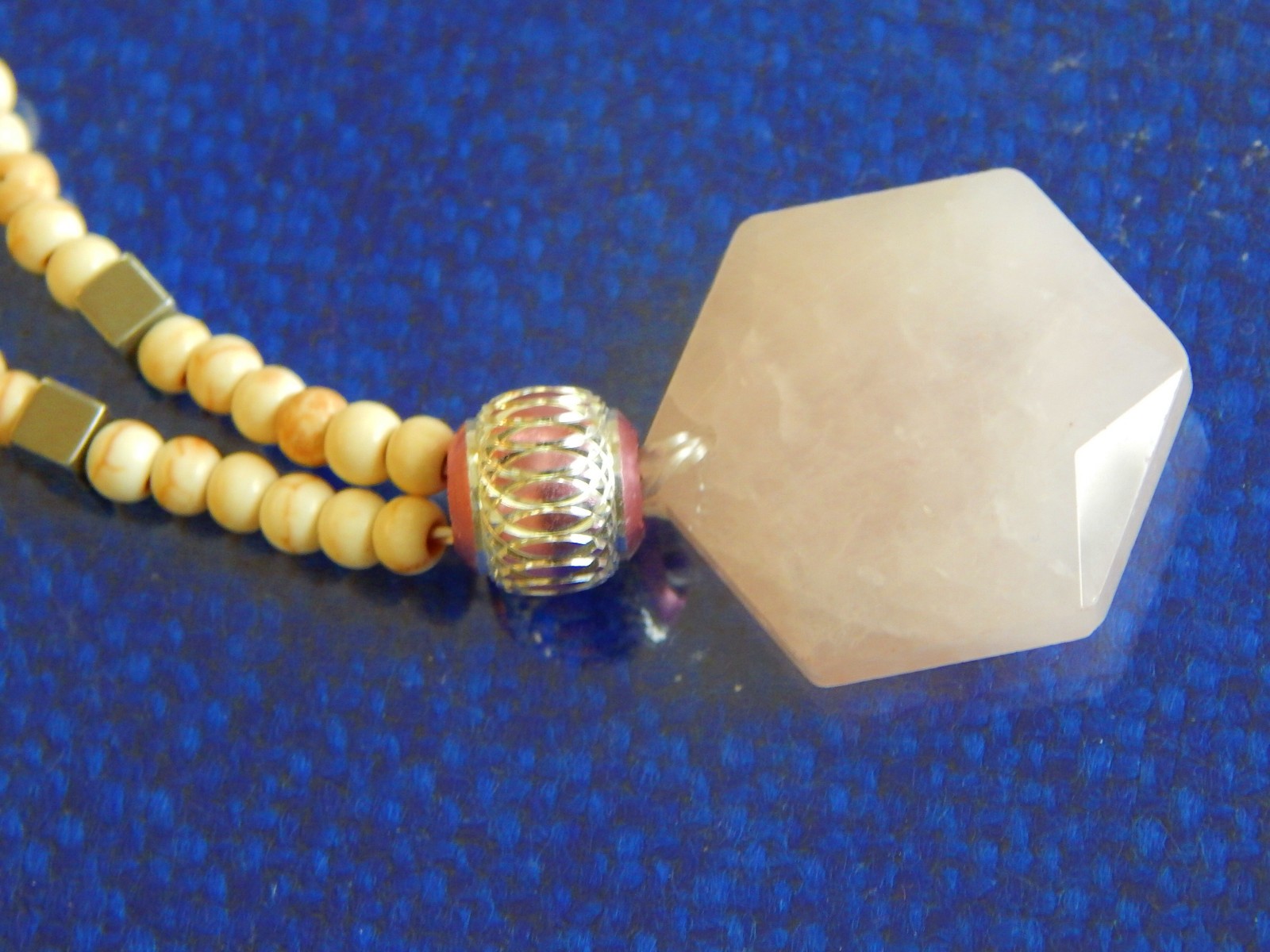 Rose quartz natural stone Pendant Amulet for car rearview mirror gift for woman