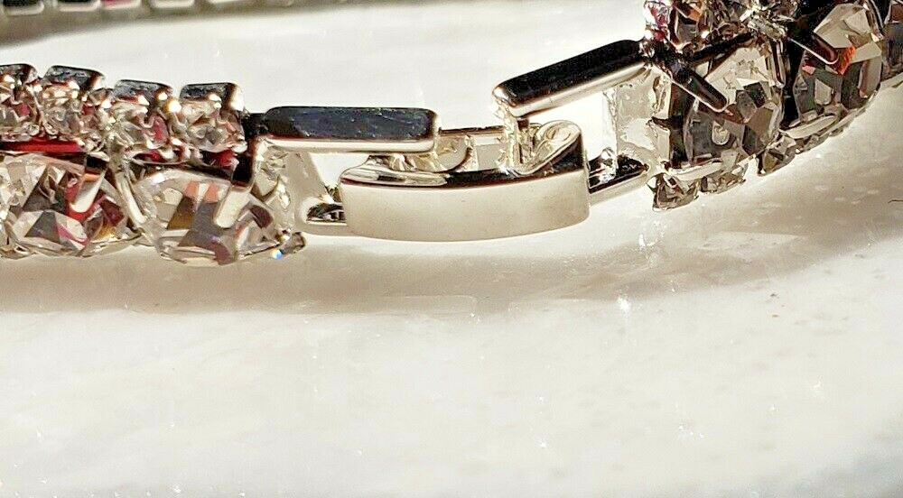 12 Carats AAA White Diamonique Austria Crystals 18K White Gold Filled Bracelet