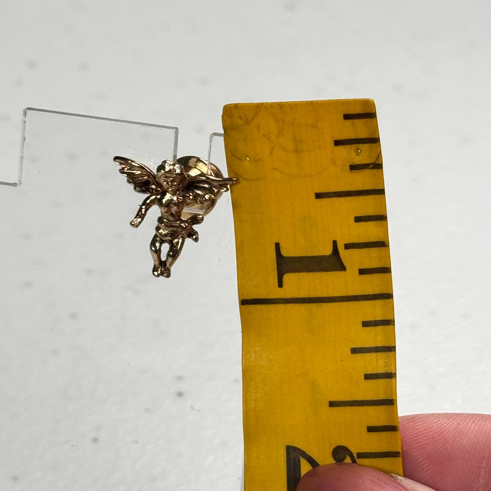 Vintage Brooch Cherub Angel Gold Tone Figural Cupid Mini Lapel Pin Romantic