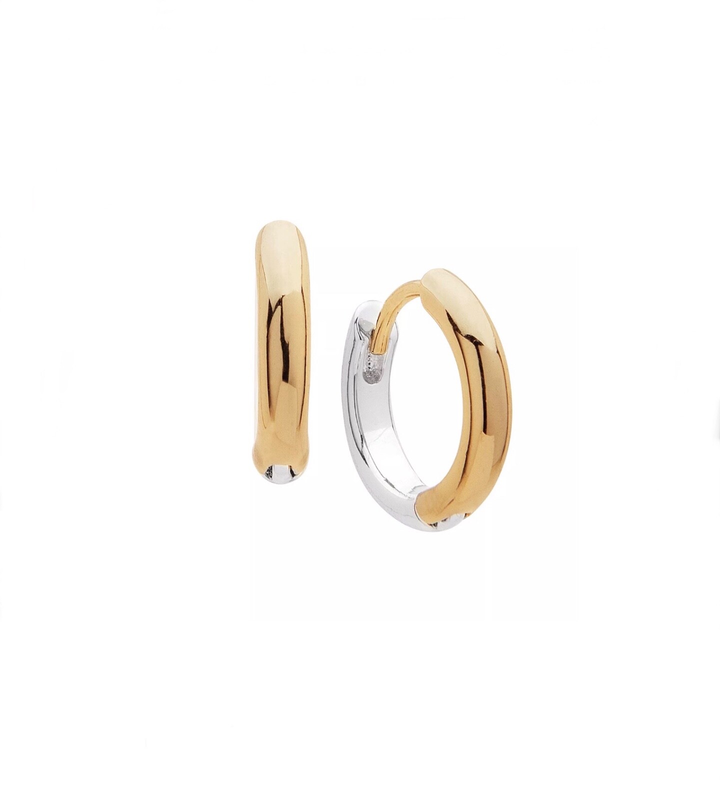 Lauren Ralph Lauren Two-Tone Huggie Hoop Earrings 1/2” – Reversible RV$28