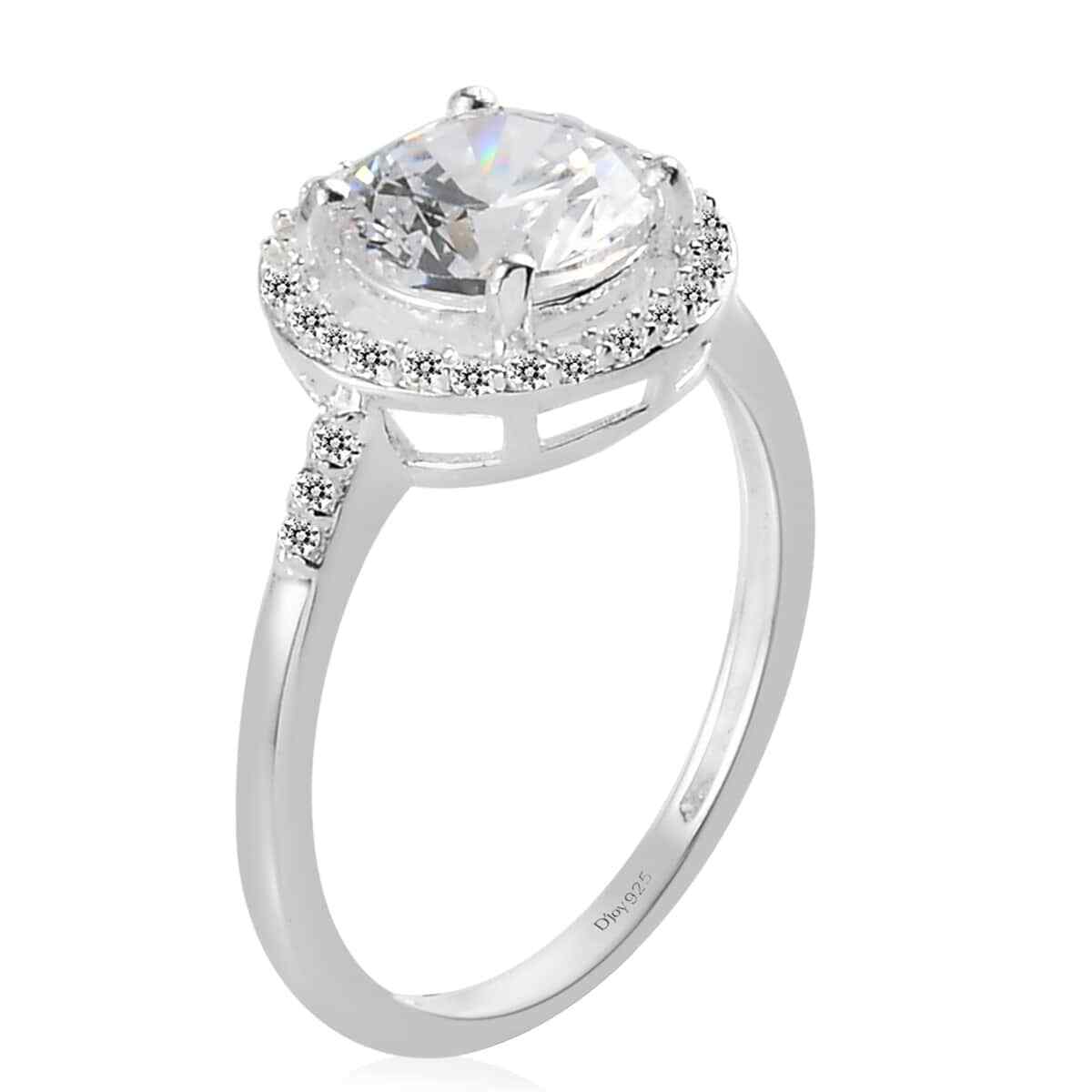 STUNNING 2.60ctw White Cubic Zirconia Halo Ring Sterling Silver Size 9