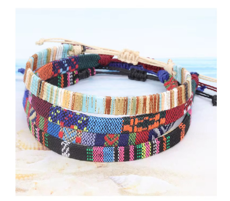 Handmade Surfer Bracelet, Adjustable Boho Woven Cord Gift Unisex, Waterproof