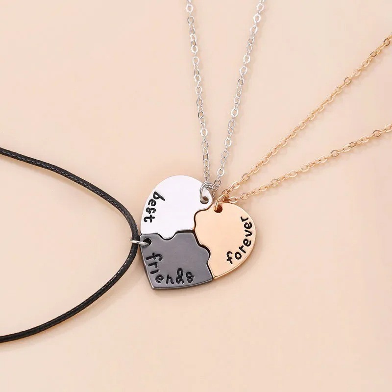 Sun Moon Star Necklace 3Pcs Friendship Pendant Jewelry for Best Friends Couple