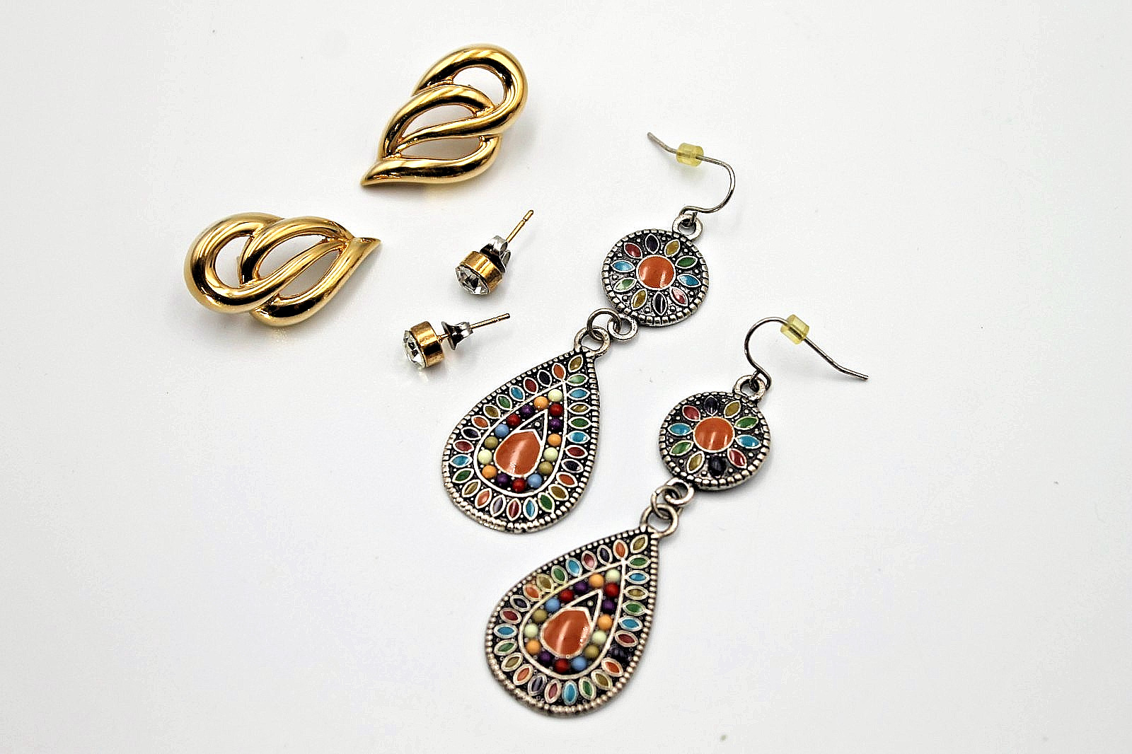 Gold‑Tone Mixed Shapes Earrings Lot – Modern Boutique Style Set