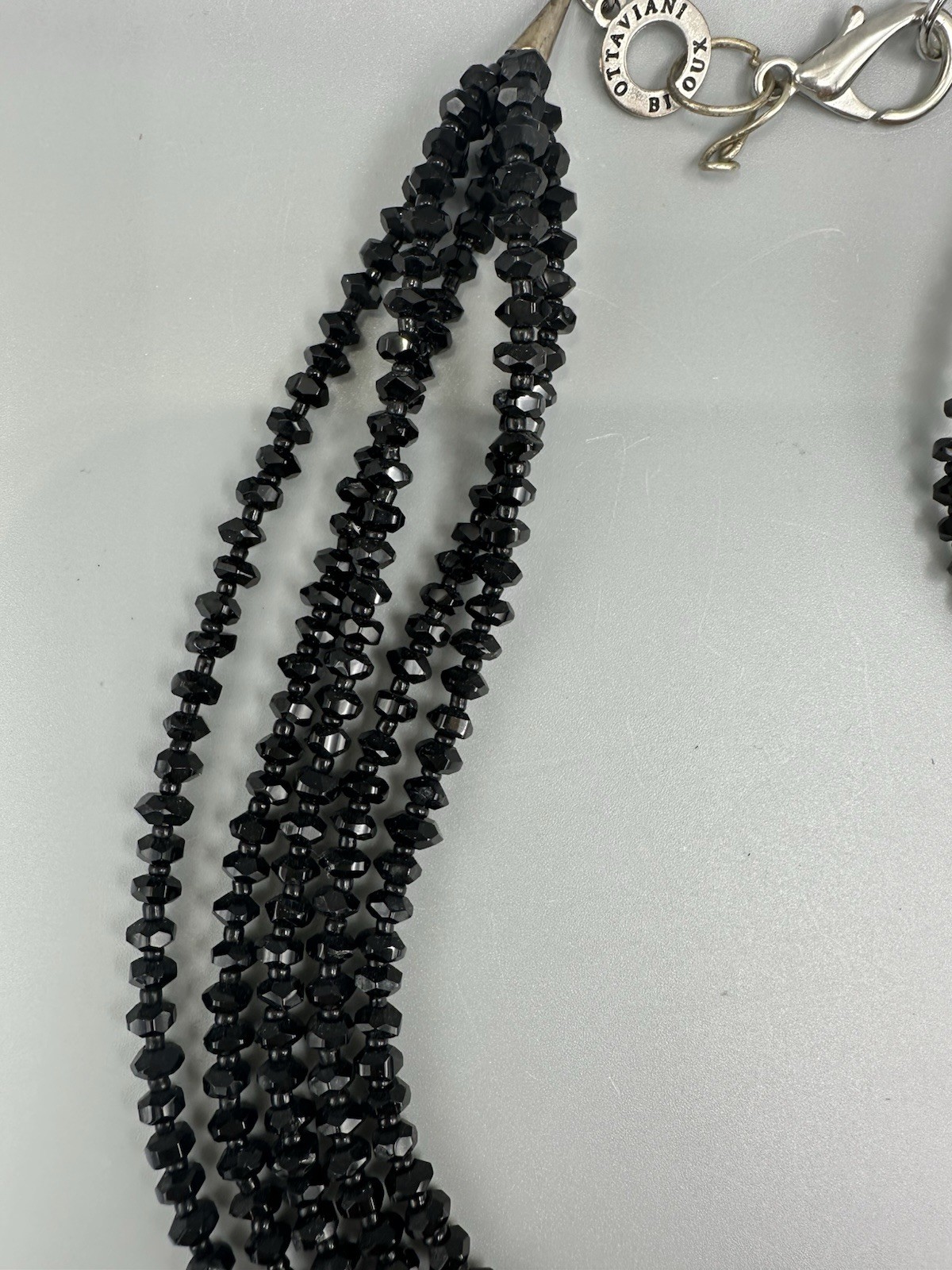 Ottaviani Bijoux Black Beaded Choker Necklace – Damaged